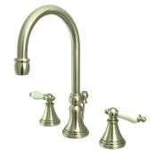 Victorian 8" Widespread Gooseneck Faucet Set w/ Pop Up Drain - KS298